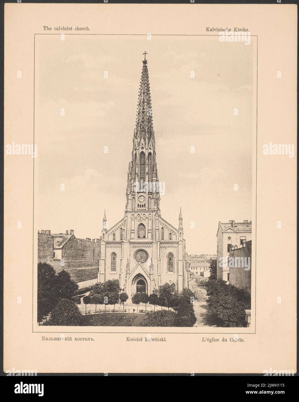 `reformierte Kirche`. Winiarski, Stanisław (Warszawa ; skład papieru ; fl. Ca 1870-ca 1915), Druckerei, unbekannt, Fotograf Stockfoto